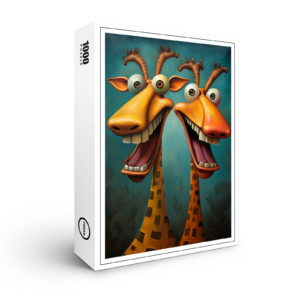 raxxa Premium-Puzzle: Whimsical Lachende Giraffen