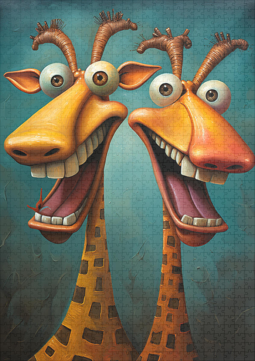 raxxa Premium-Puzzle: Whimsical Lachende Giraffen – Bild 2