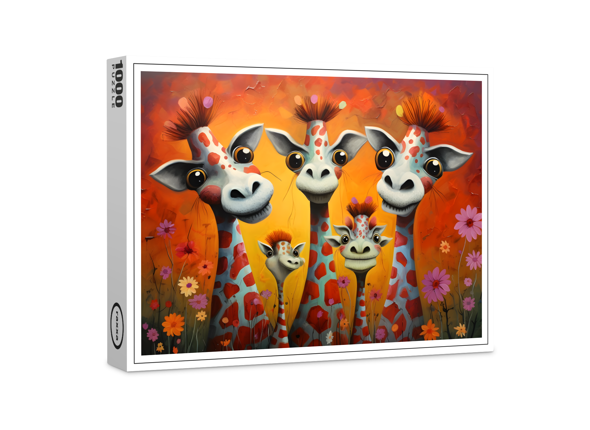 raxxa Premium-Puzzle: Whimsical Giraffen Familie