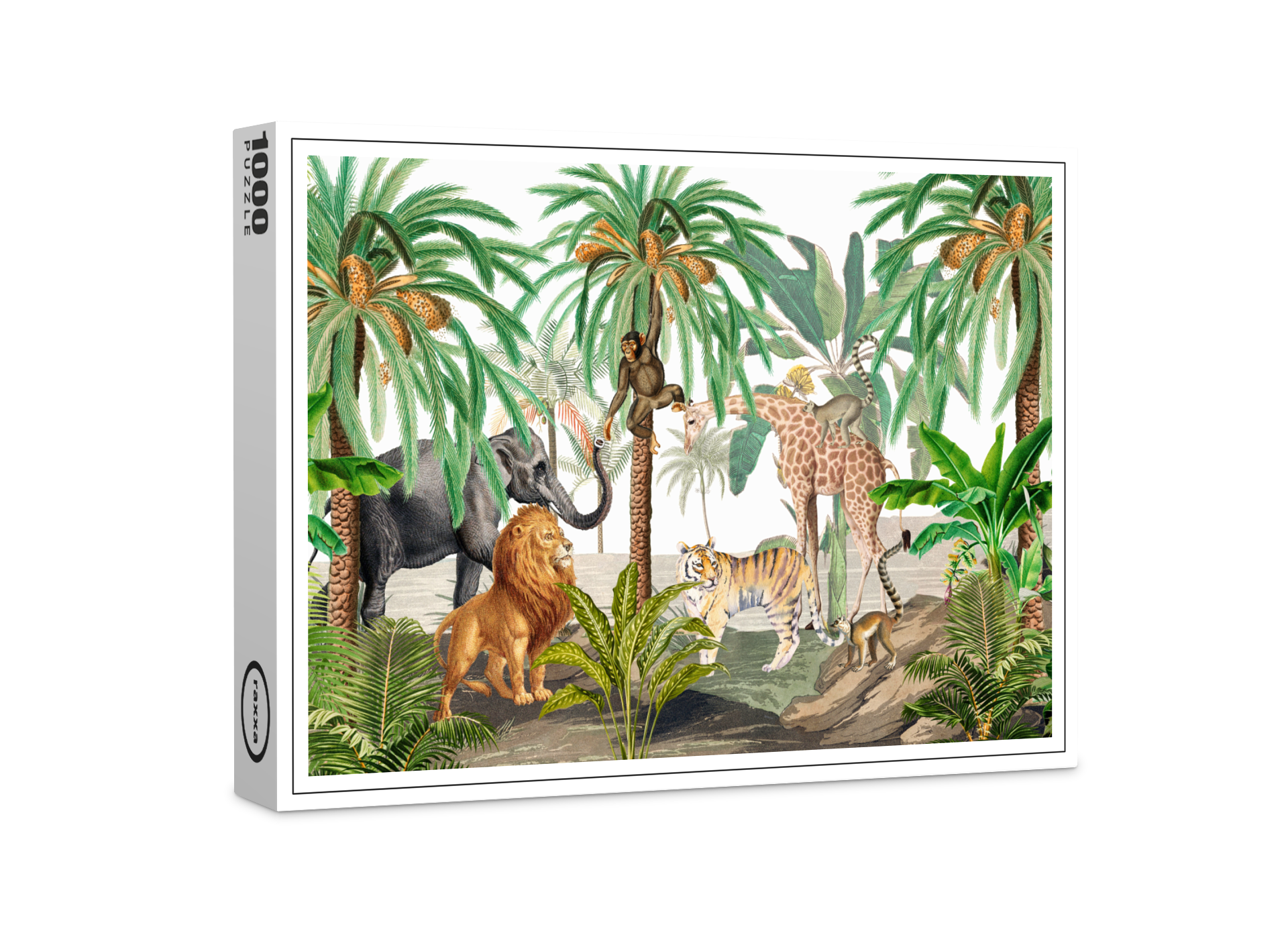 raxxa Premium-Puzzle: Vintage Wilde Dschungel Landschaft