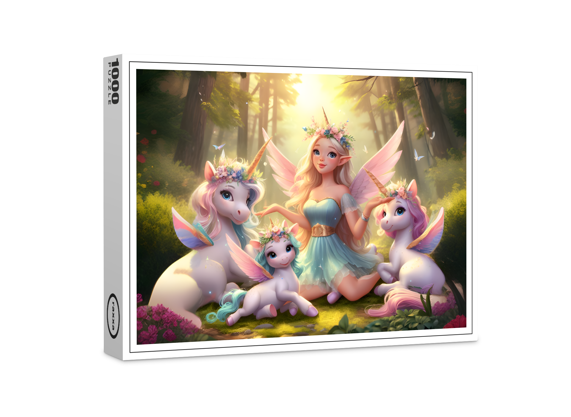 raxxa Premium-Puzzle: Die Fee und ihre Einhorn-Familie