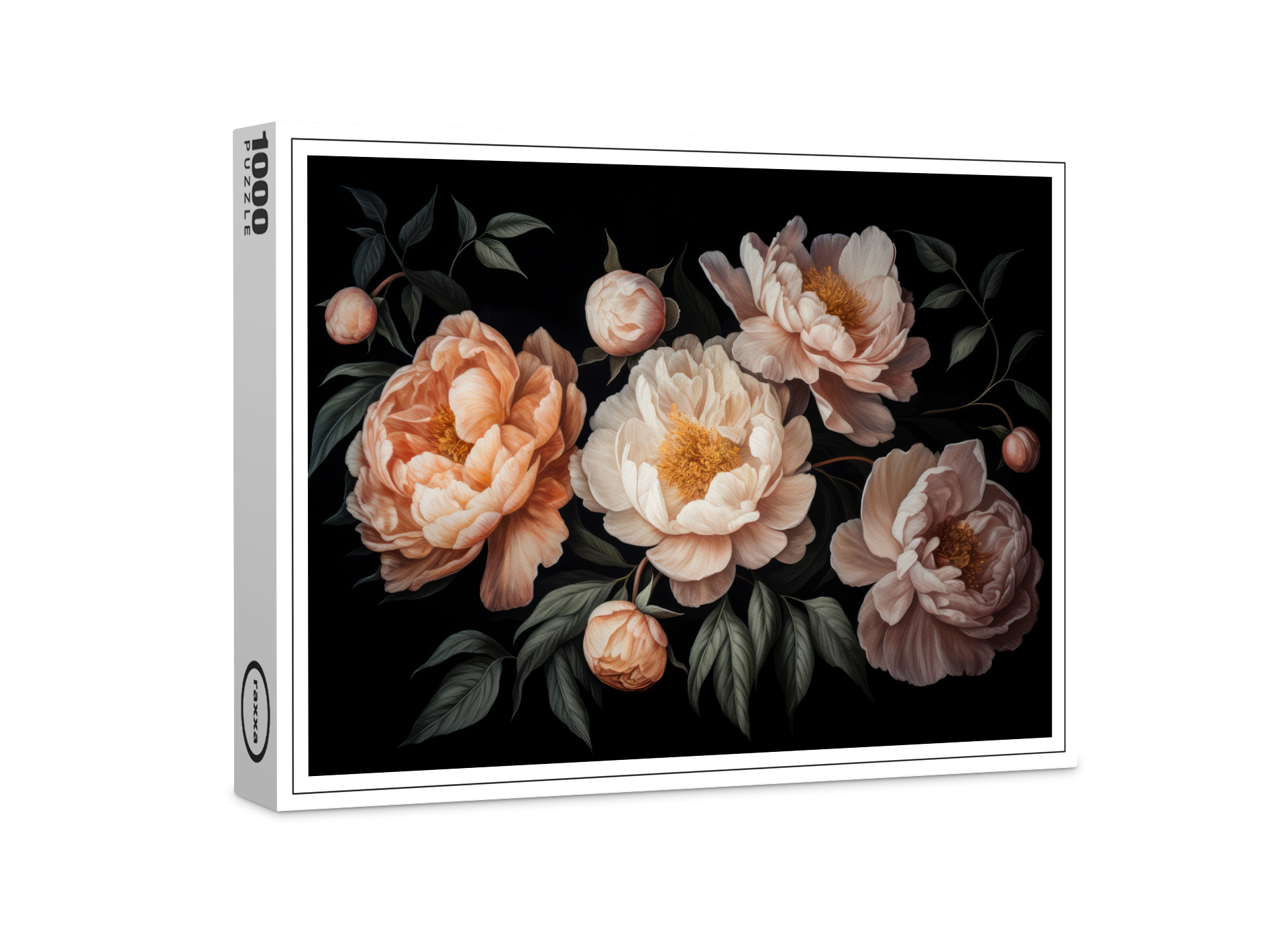 raxxa Premium-Puzzle: Üppige Dunkelheit: Blumige Vintage-Gothic-Kunst