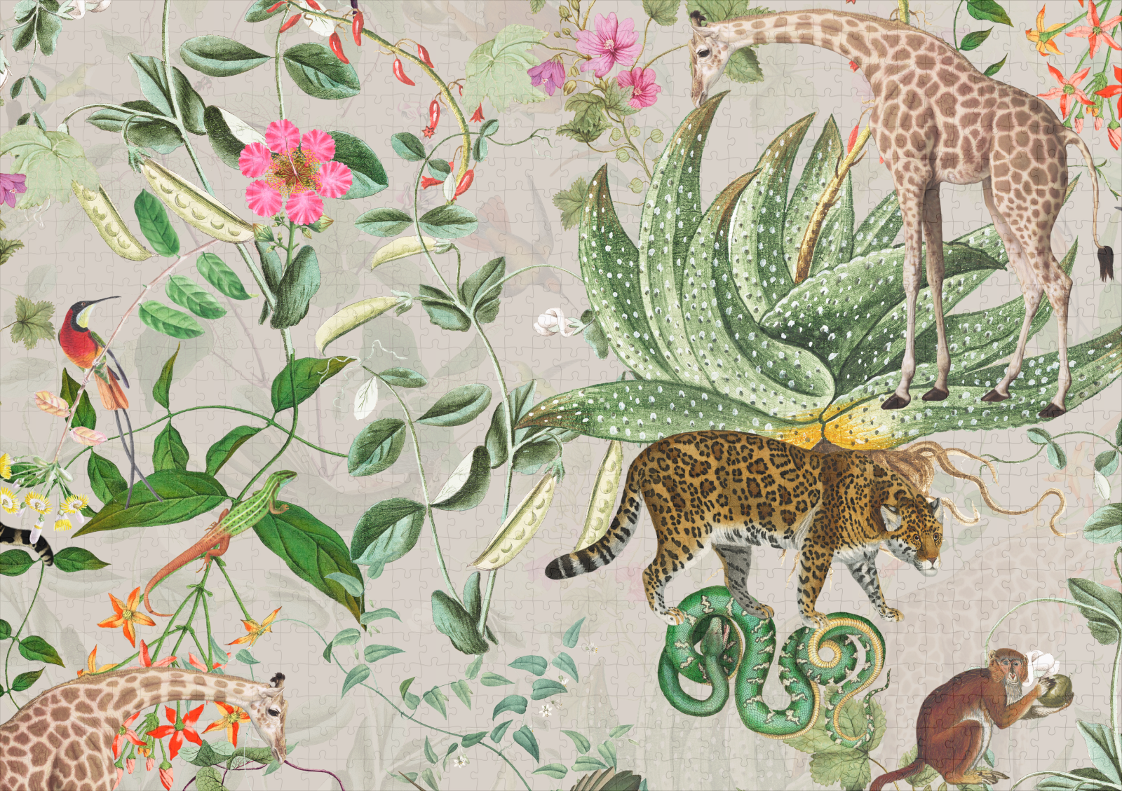 raxxa Premium-Puzzle: Tropische Zeitreise: Vintag Afrika Safari Design – Bild 2