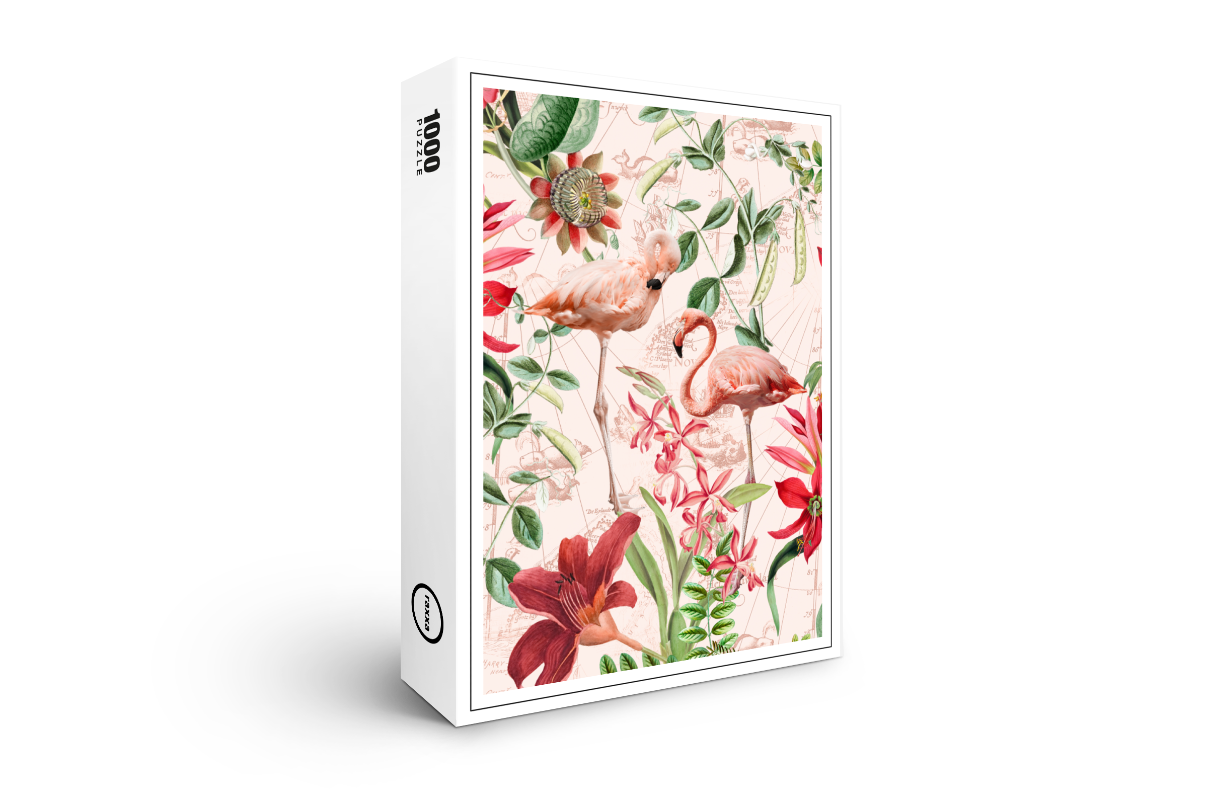raxxa Premium-Puzzle: Flamingo Vintage Garten
