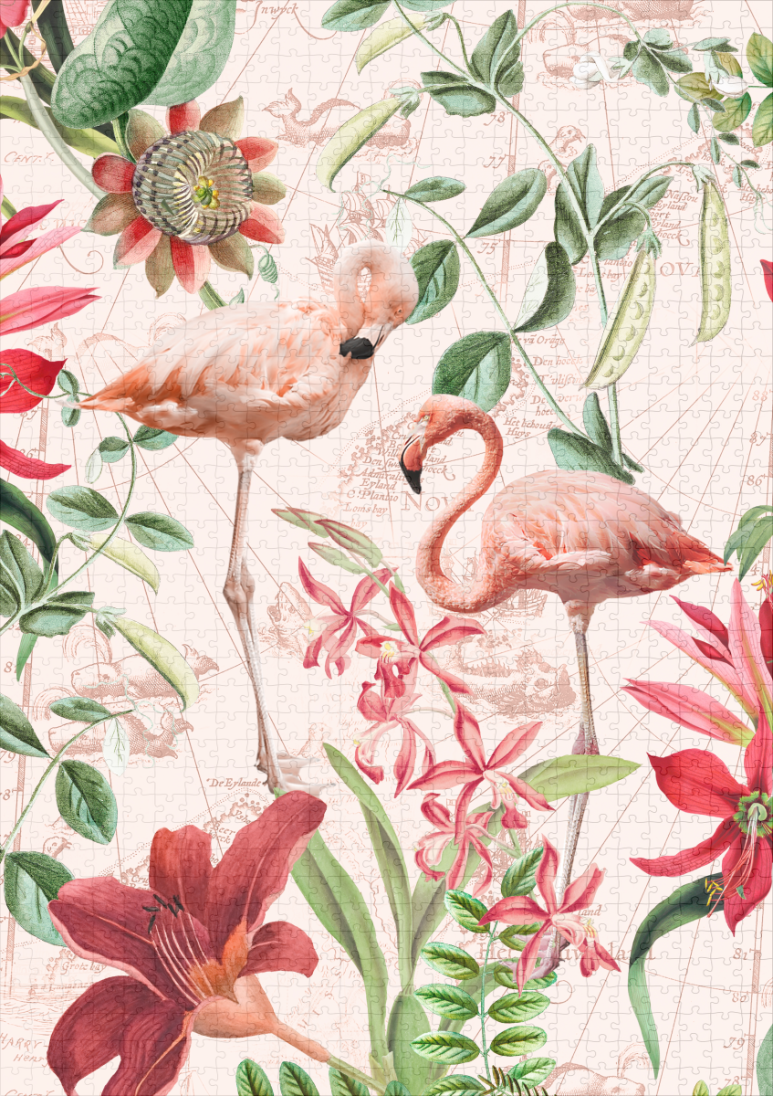 raxxa Premium-Puzzle: Flamingo Vintage Garten - immagine 2