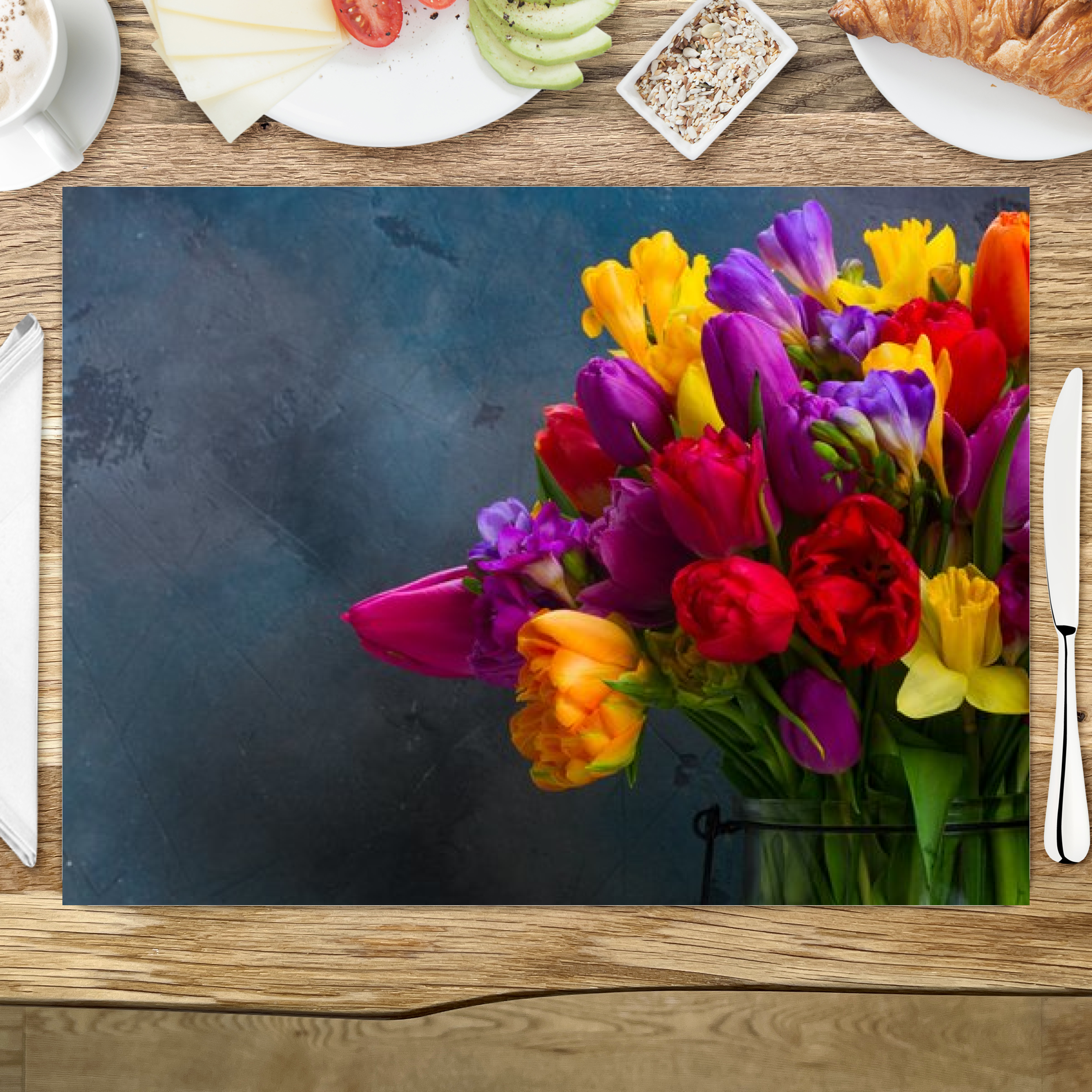 raxxa Premium-Tischset: Blumenstrauß aus leuchtenden Frühlingsblumen - immagine 2