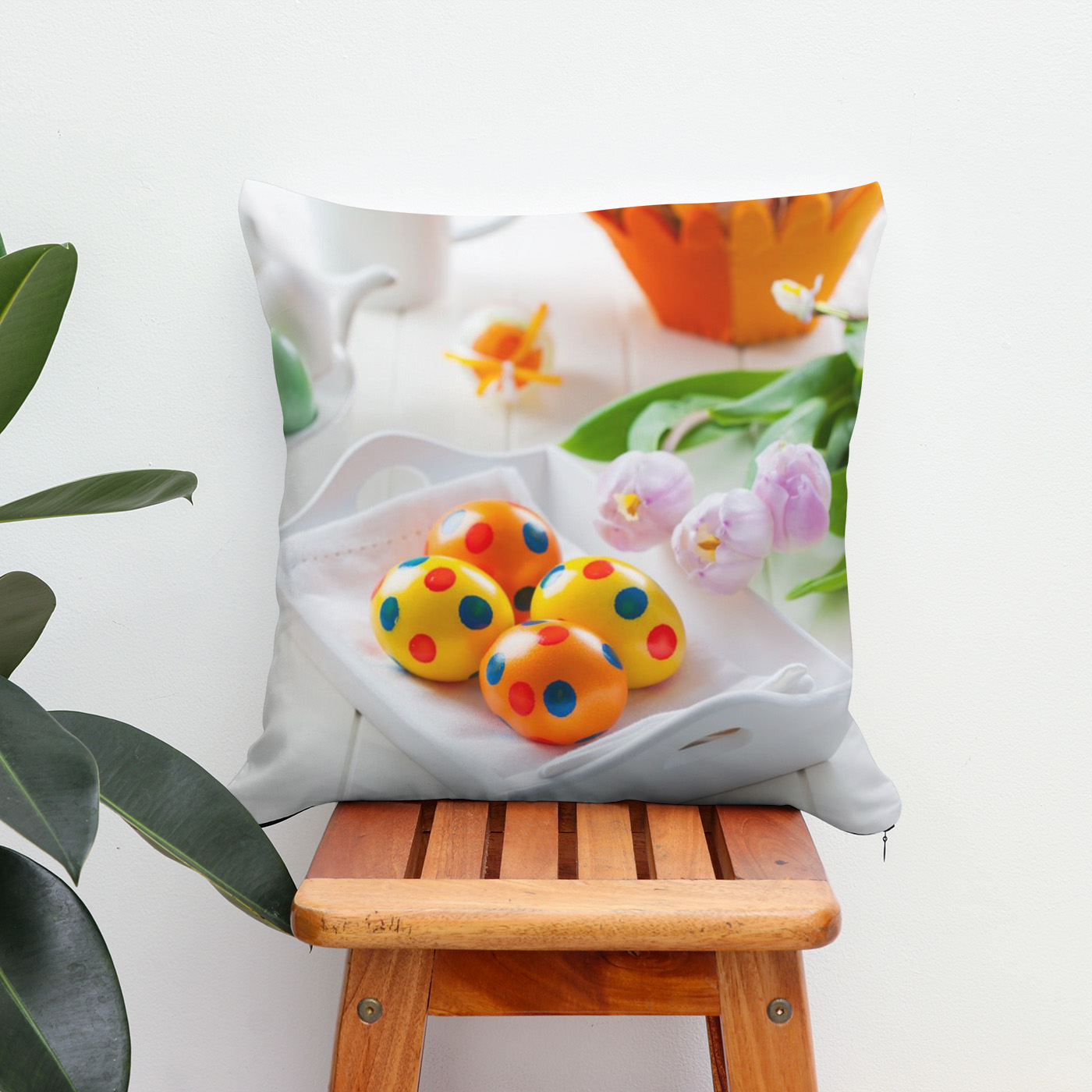 Kissen: Osterdekoration mit frischen Tulpen - Imagen 2