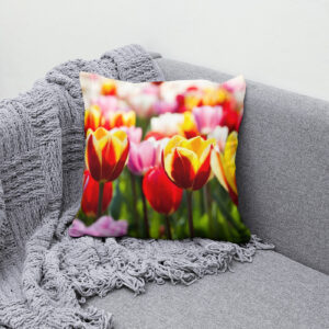 Kissen: bunte Tulpen