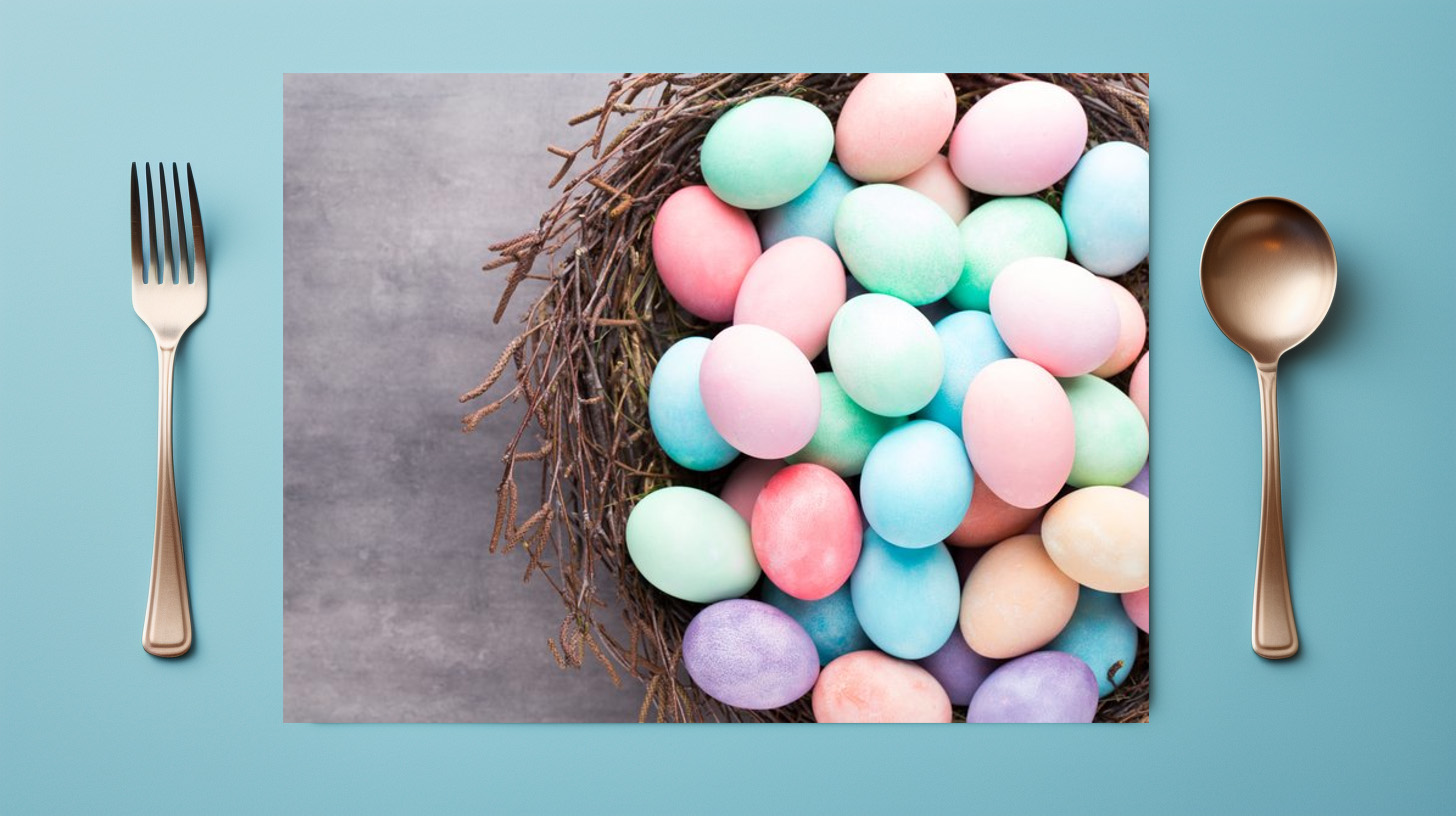 raxxa Premium-Tischset: Ostern gefärbte Eier auf dem Vintage-Hintergrund. – Image 5