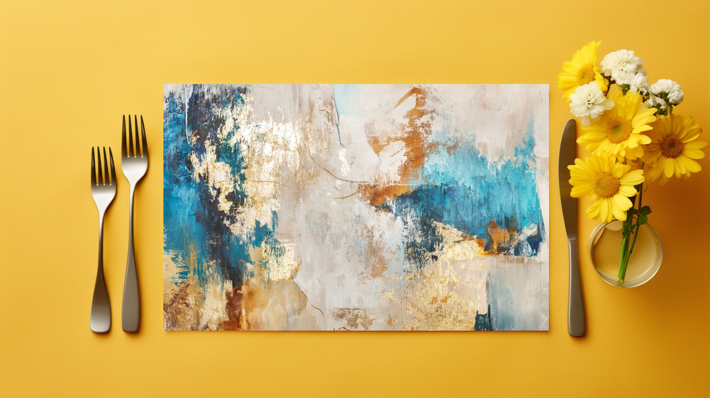 raxxa Premium-Tischset: Farbmusters in avantgardistischen Stil. – Image 4