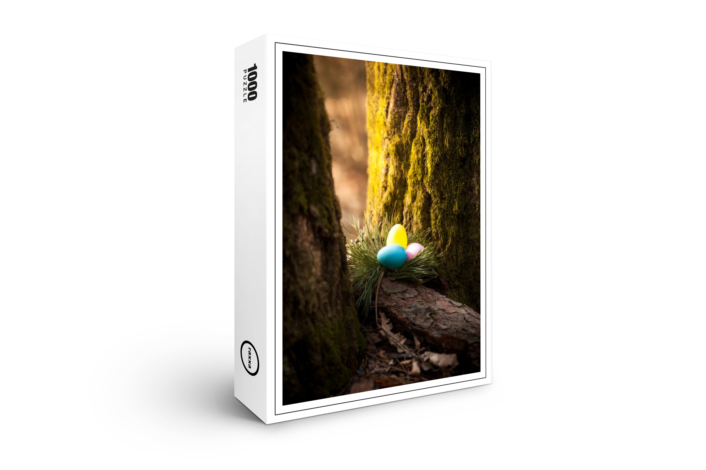 raxxa Premium-Puzzle: bunte Eier im Wald