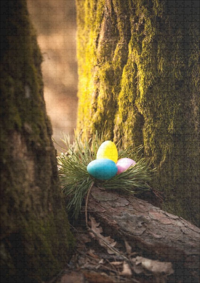 raxxa Premium-Puzzle: bunte Eier im Wald - Image 2