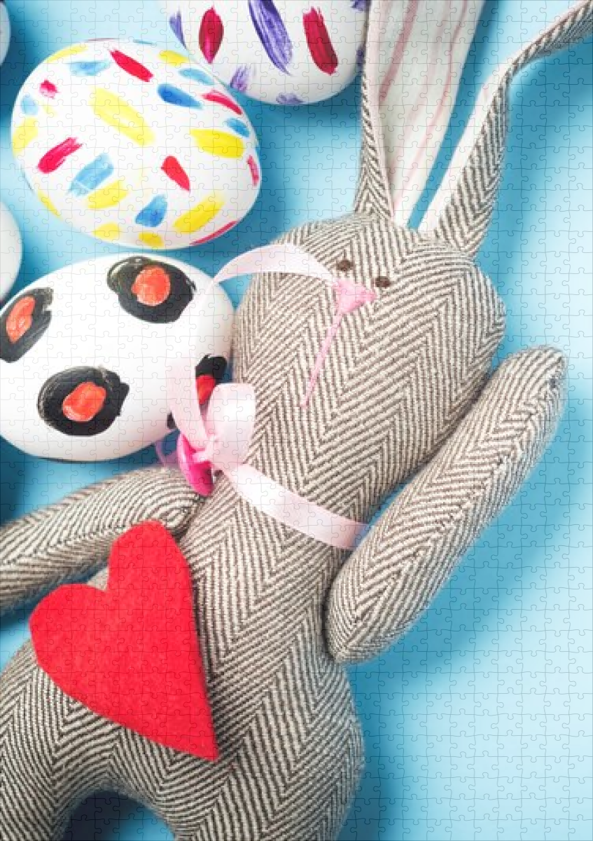 raxxa Premium-Puzzle: Osterhase auf blauem Hintergrund - Image 2