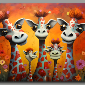raxxa Premium-Tischset: Whimsical Giraffen Familie
