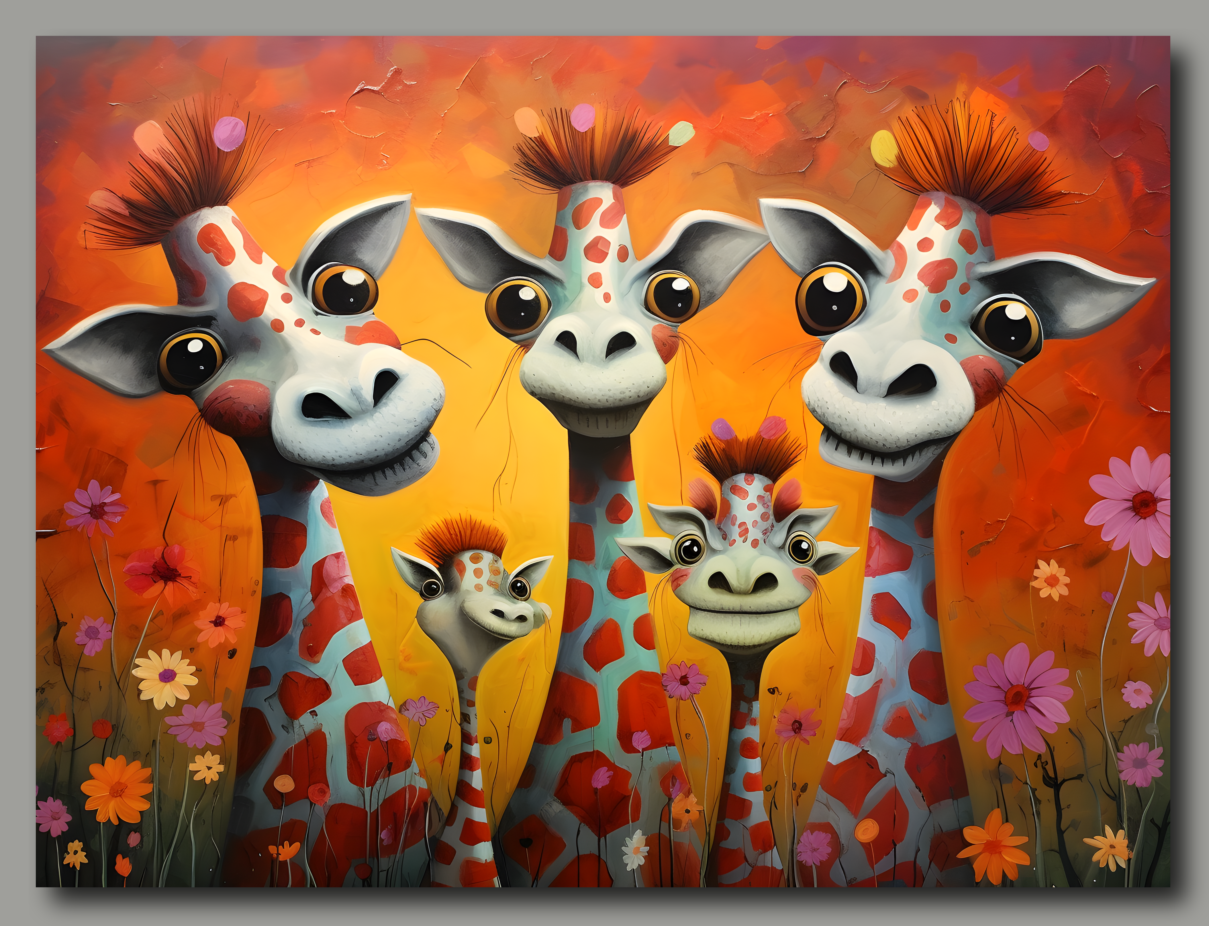 raxxa Premium-Tischset: Whimsical Giraffen Familie