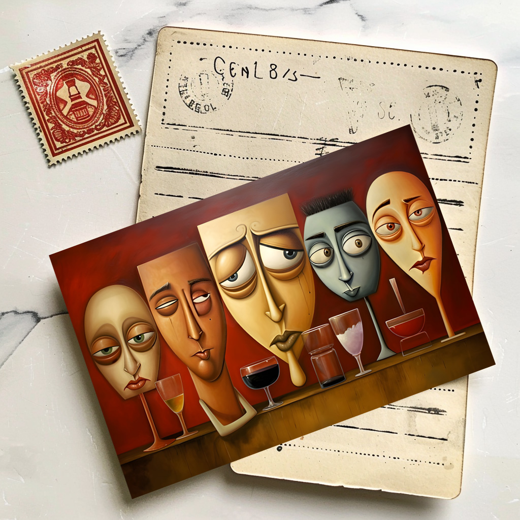 raxxa Postkarte: Whimsical Drink Drunk 1