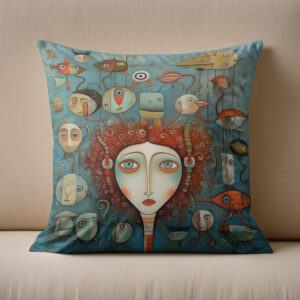 Kissen: Whimsical faces 1