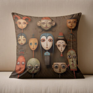 Kissen: Whimsical faces 2