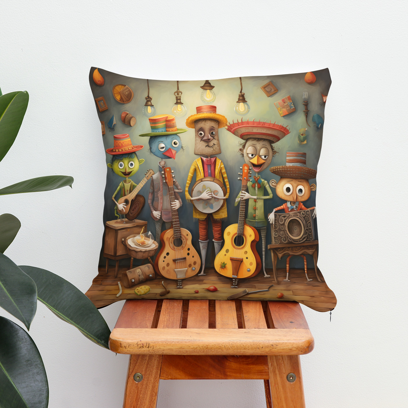 Kissen: Whimsical Country Western Band 1