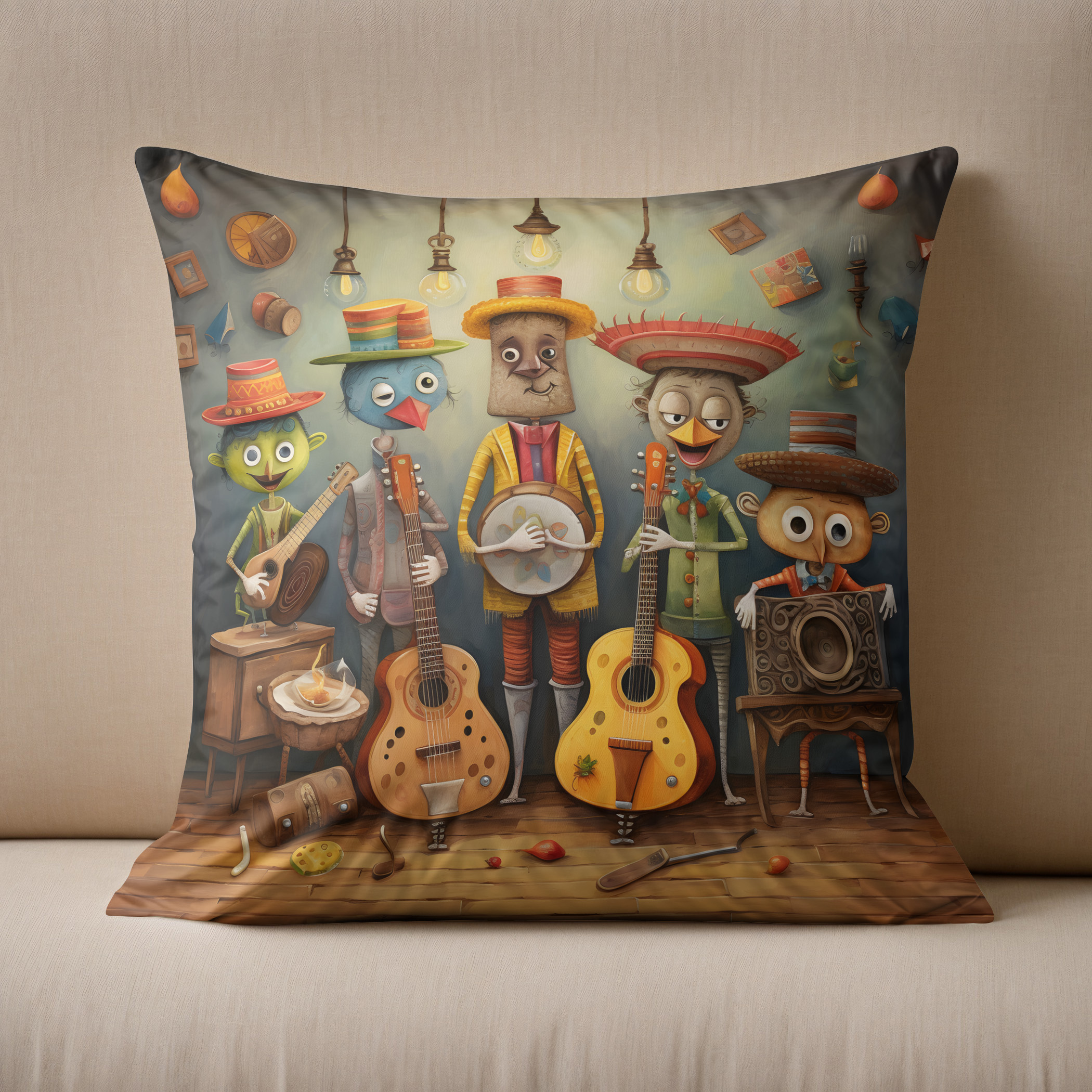 Kissen: Whimsical Country Western Band 1 – Bild 2
