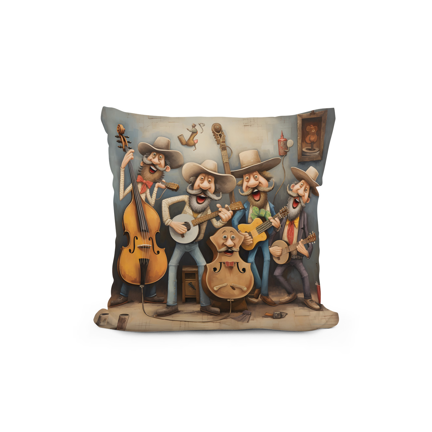 Kissen: Whimsical Country Western Band 3 – Bild 2