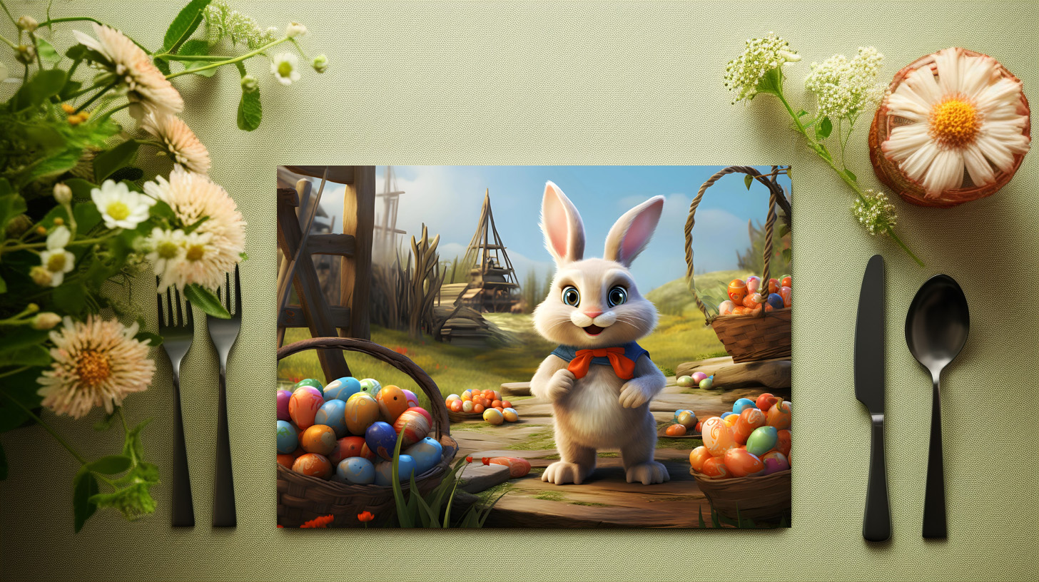 raxxa Premium-Tischset: Osterhase Pfötchen - Image 6