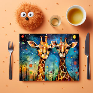 raxxa Premium-Tischset: Whimsical Giraffen im Doppel Pack