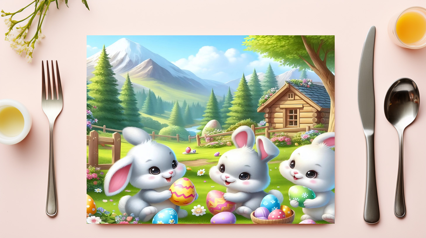 raxxa Premium-Tischset: Osterhäschen #1 - Imagen 4