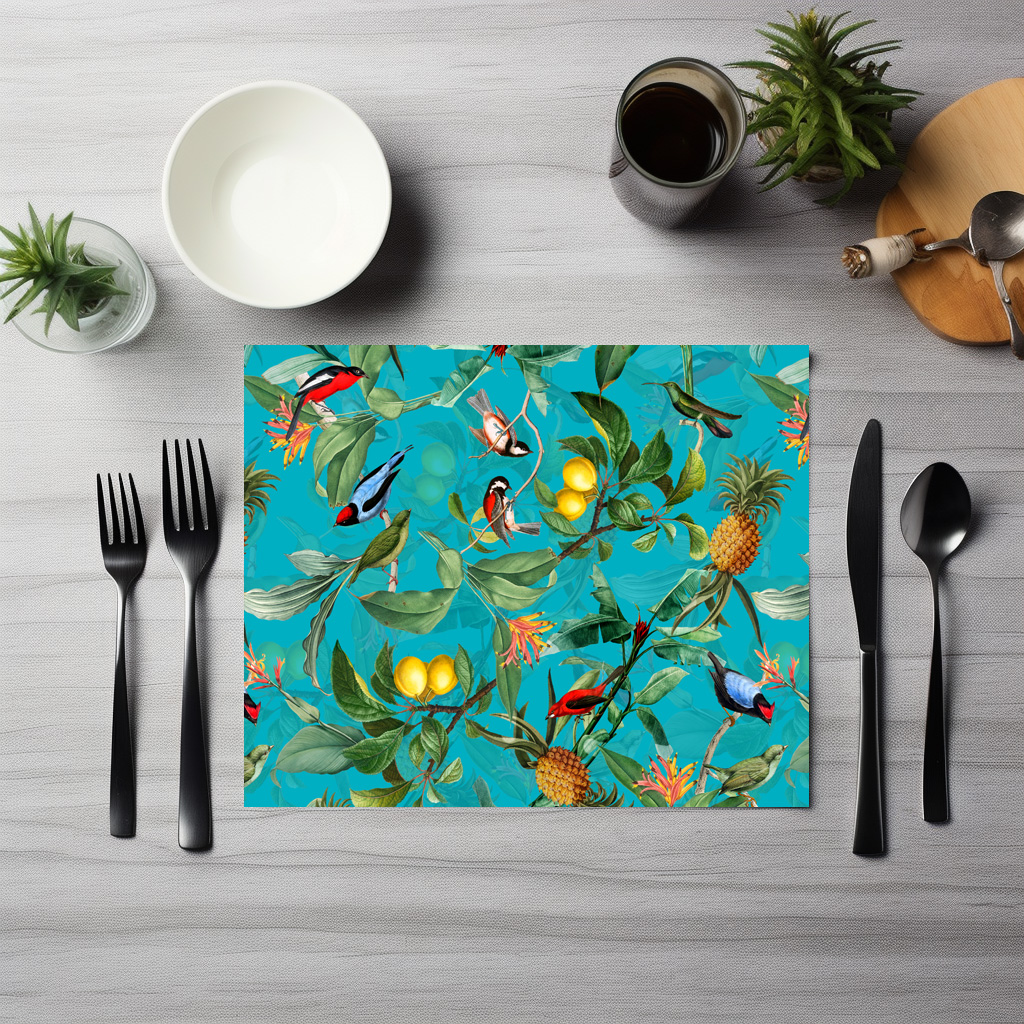 raxxa Premium-Tischset: Bunte tropische Vögel im Blüten Dschungel - Image 6