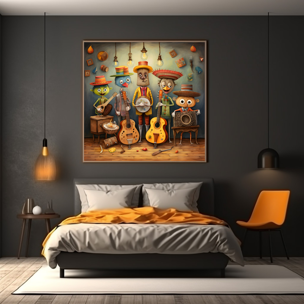 Poster: Whimsical Country Western Band 1