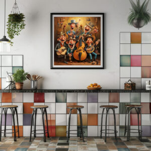 Poster: Whimsical Country  Western Band 4