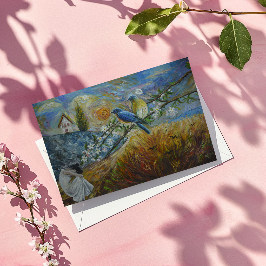 raxxa Postkarte: A Woman in a White Dress