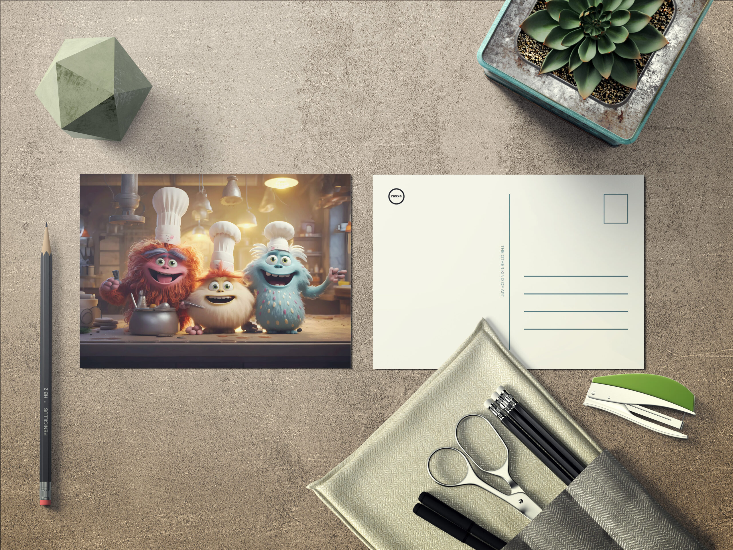 raxxa Postkarte: Hairy-Barry-Larry Cooks