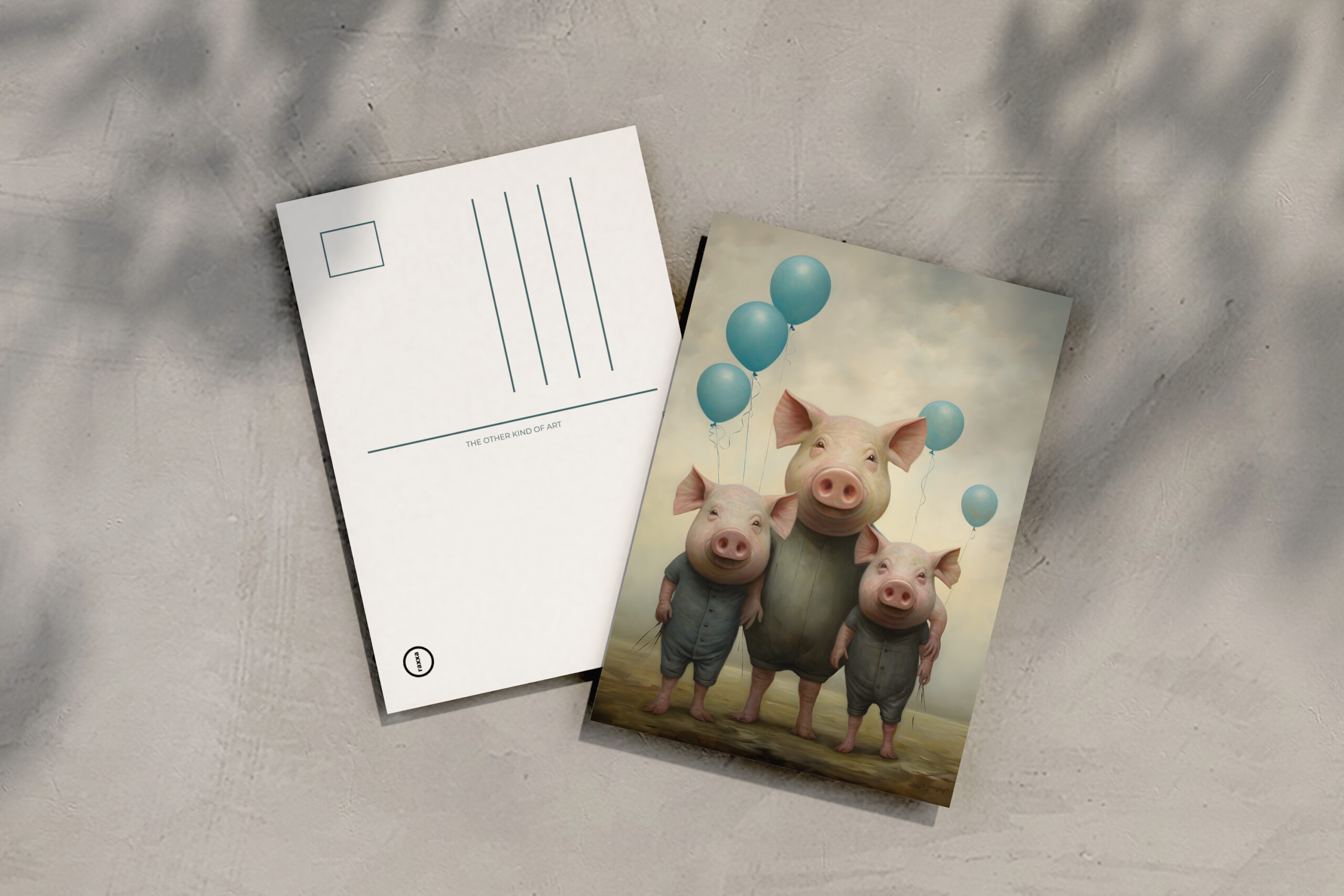 raxxa Postkarte: Whimsical Schweine kumpels