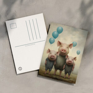 raxxa Postkarte: Whimsical Schweine kumpels