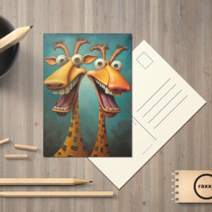raxxa Postkarte: Whimsical Lachende Giraffen
