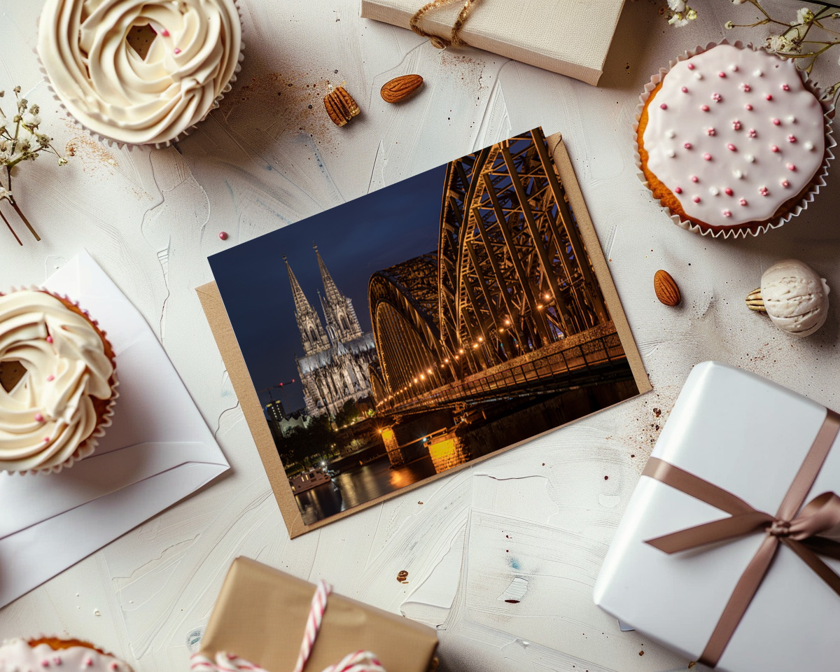 raxxa Postkarte: Kölner Dom bei Nacht