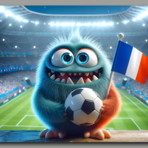 raxxa Premium-Tischset: Das Französiche Whimsical Monster der Fußball-EM 2024