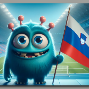 raxxa Premium-Tischset: Das Slowenische Whimsical Monster der Fußball-EM 2024