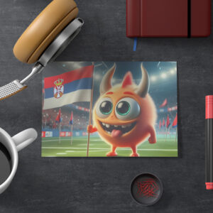 raxxa Postkarte: Das Serbische Whimsical Monster der Fußball-EM 2024