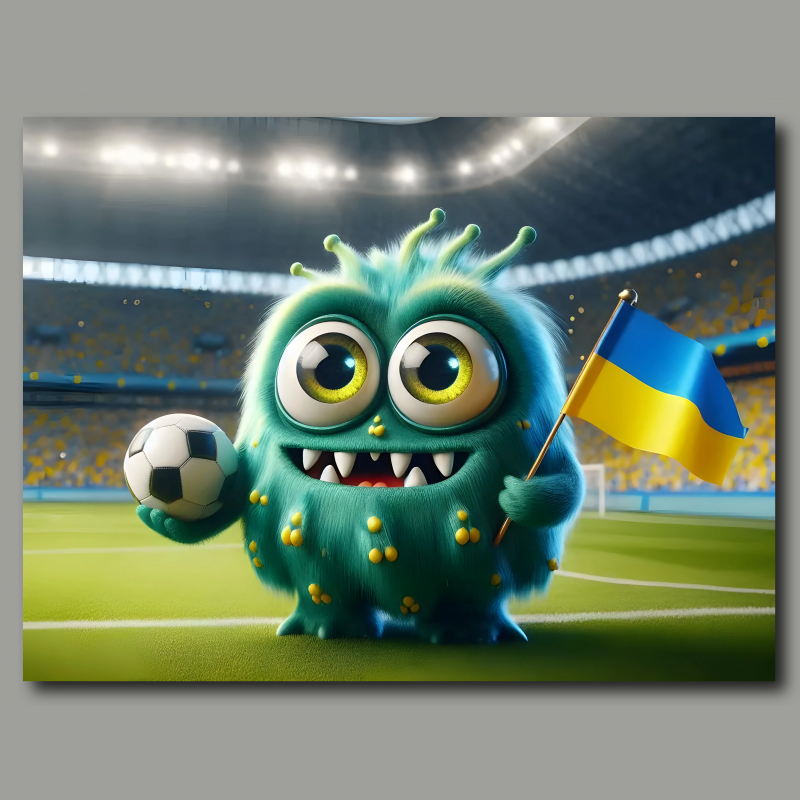 Poster: Das Ukrainische Whimsical Monster der Fußball-EM 2024