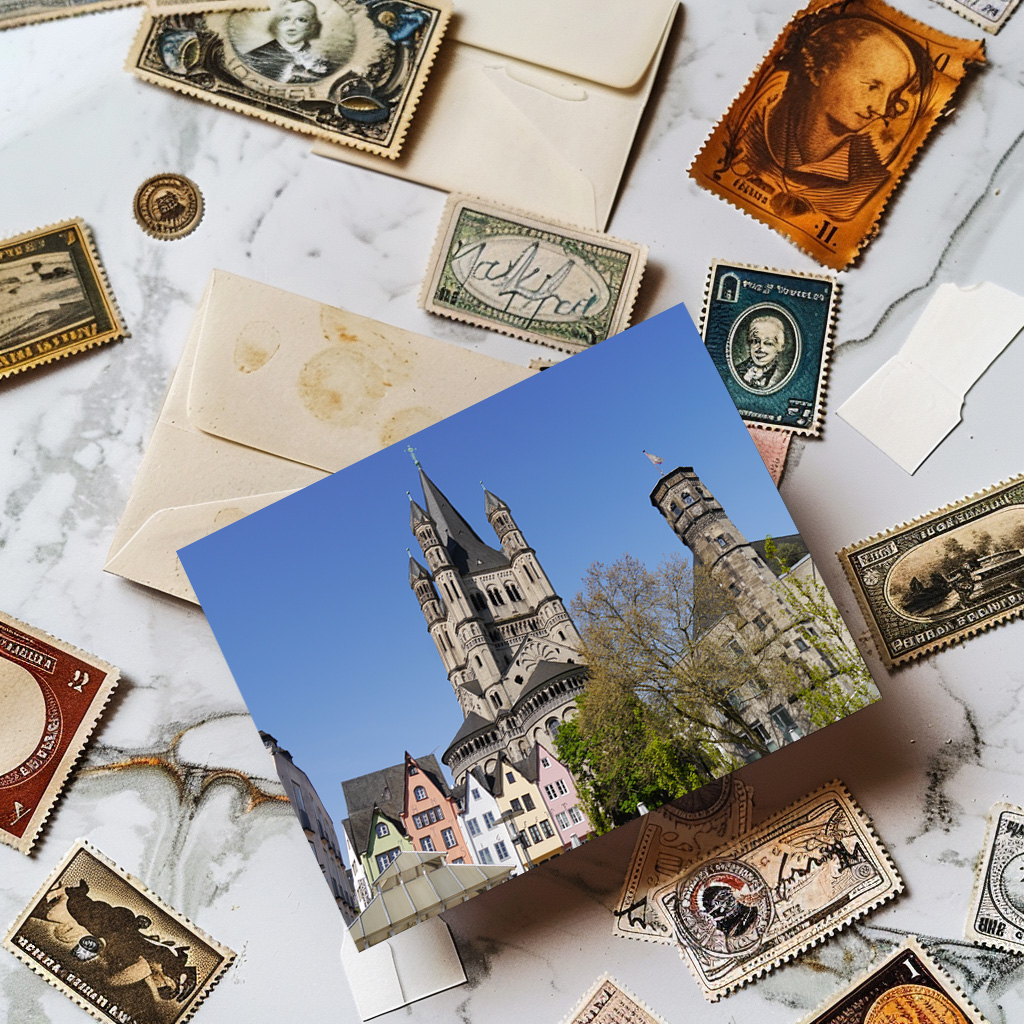 raxxa Postkarte: Kirche Groß St. Martin in Köln