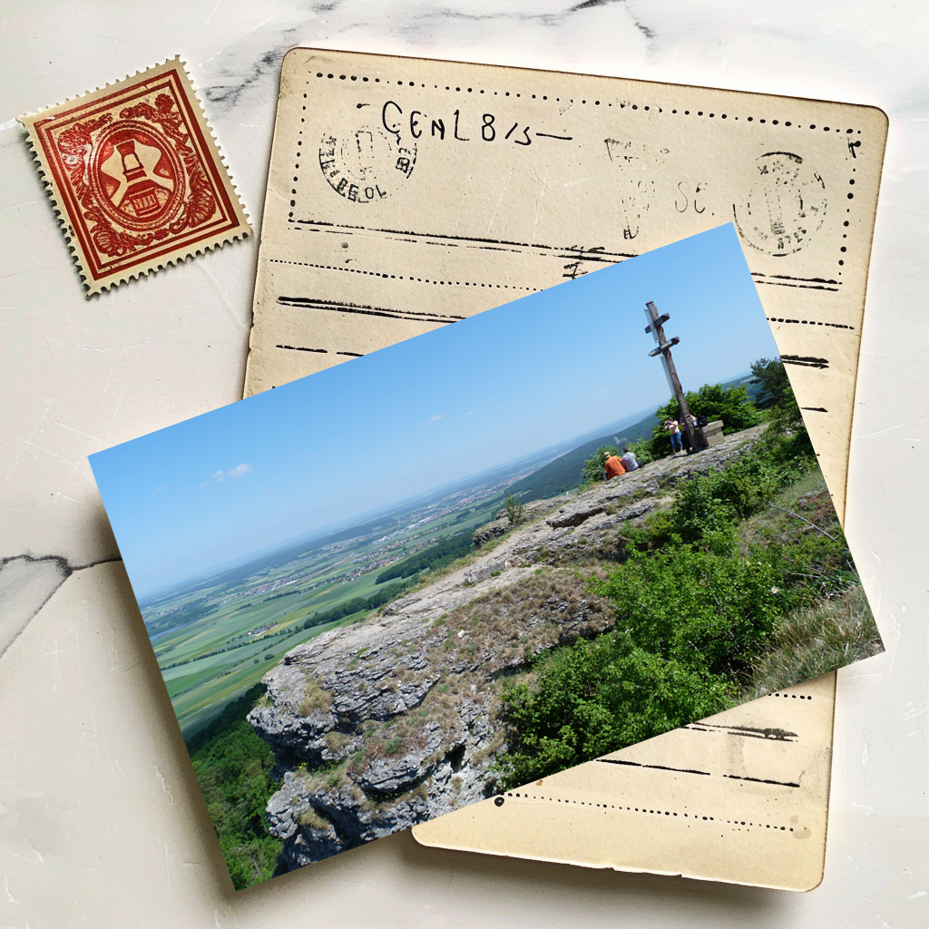 raxxa Postkarte: Doppelkreuz auf dem Staffelberg bei Bad Staffelstein