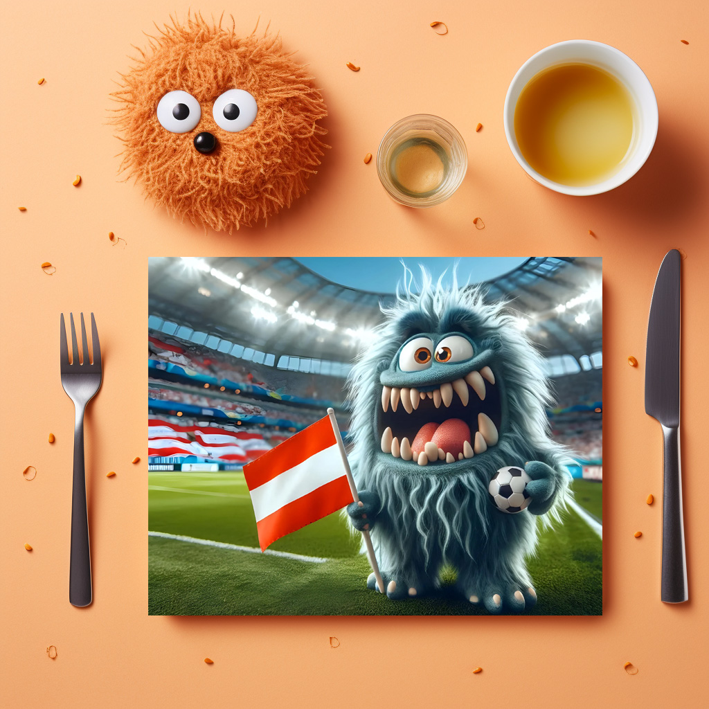 raxxa Premium-Tischset: Das Österreichische Whimsical Monster der Fußball-EM 2024 – Bild 5