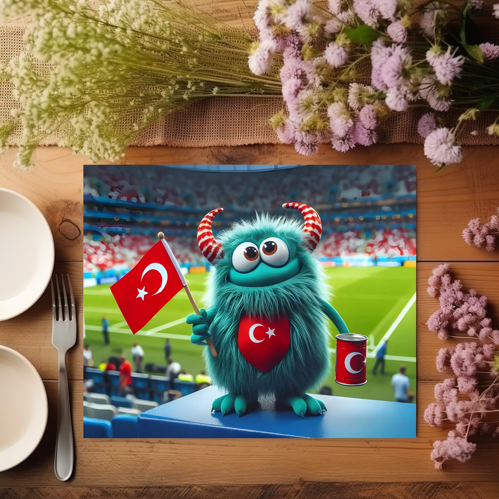 raxxa Premium-Tischset: Das Türkische Whimsical Monster der Fußball-EM 2024 - immagine 5