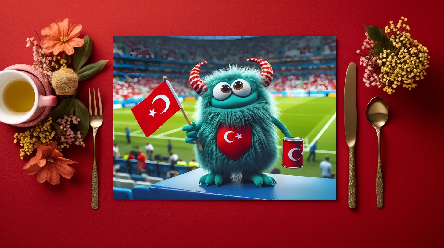 raxxa Premium-Tischset: Das Türkische Whimsical Monster der Fußball-EM 2024 - immagine 4