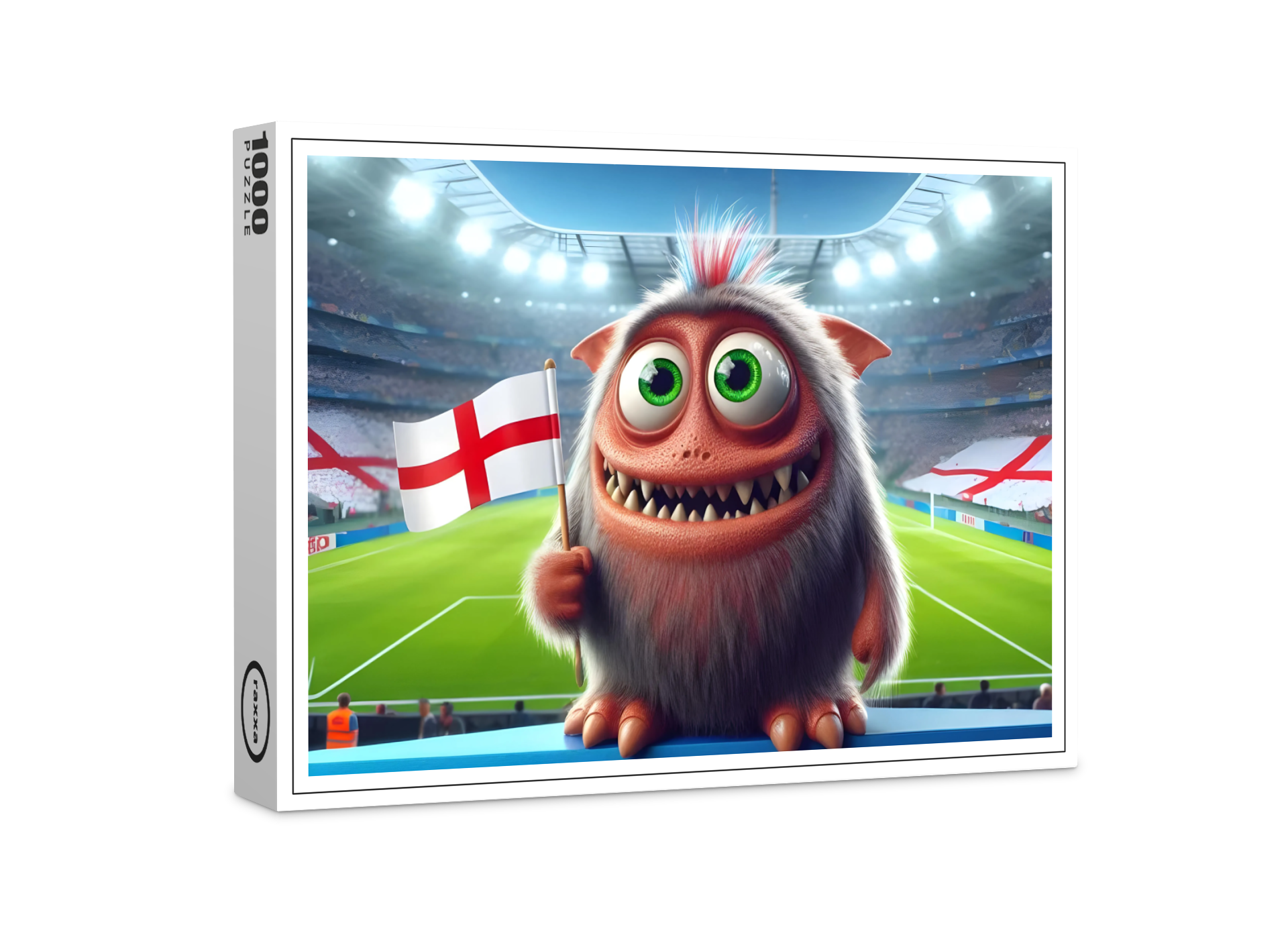 raxxa Premium-Puzzle: Das Englische Whimsical Monster der Fußball-EM 2024
