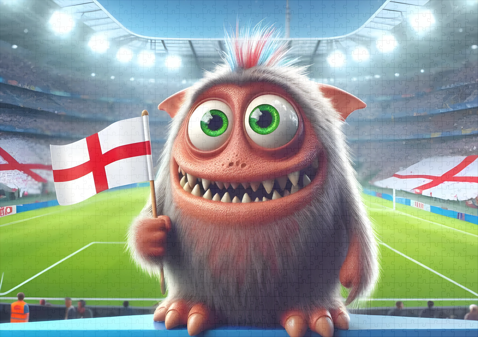 raxxa Premium-Puzzle: Das Englische Whimsical Monster der Fußball-EM 2024 - immagine 2
