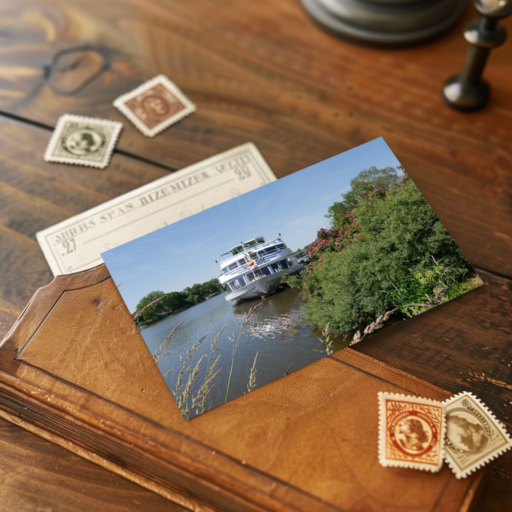 raxxa Postkarte: Ausflugsschiff am Main in Veitshöchheim