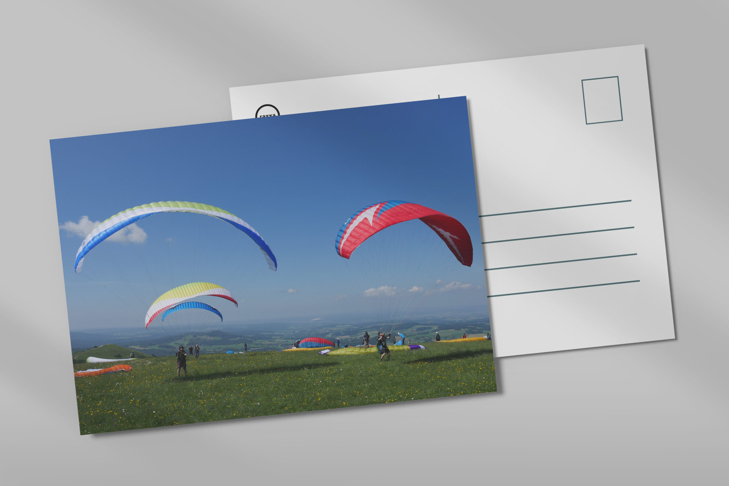 raxxa Postkarte: Paraglider auf der Wasserkuppe